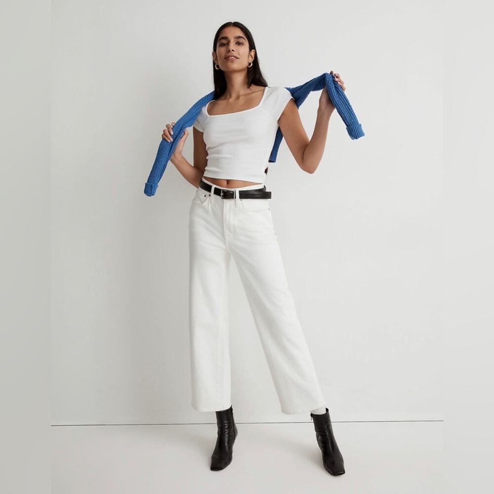 NWT Madewell The Petite Perfect Vintage Wide-Leg Crop Jean woman’s size 30 tall